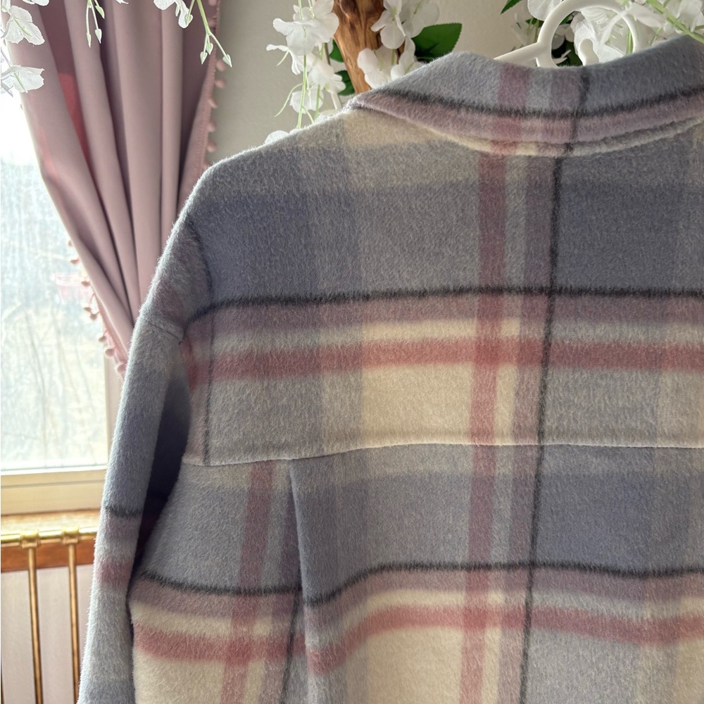Rails Junean Pastel Plaid Connie Pea Coat in Blue and Pink - Picture 11 of 13
